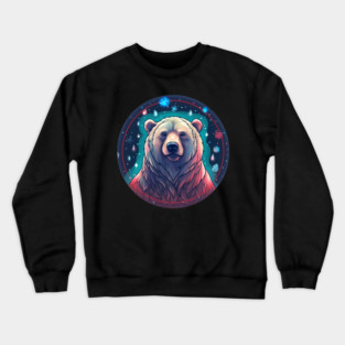 Grizzly Bear in Ornmament , Love Bears Crewneck Sweatshirt