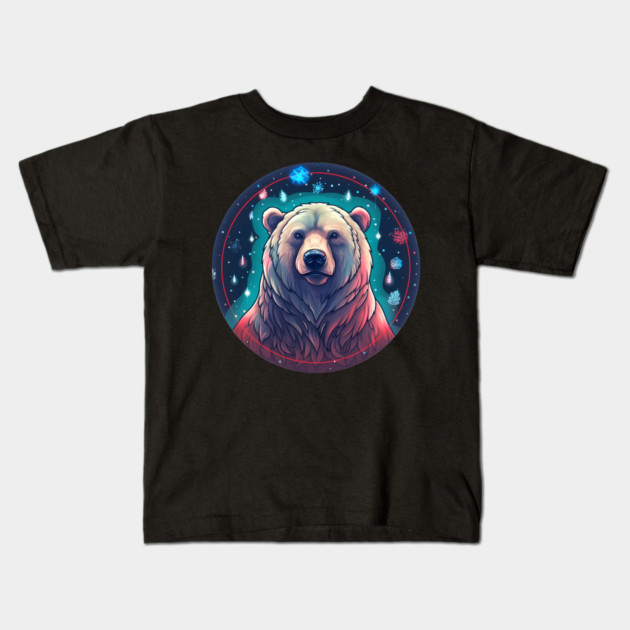 Grizzly Bear in Ornmament , Love Bears Kids T-Shirt by logiamerch