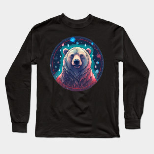 Grizzly Bear in Ornmament , Love Bears Long Sleeve T-Shirt