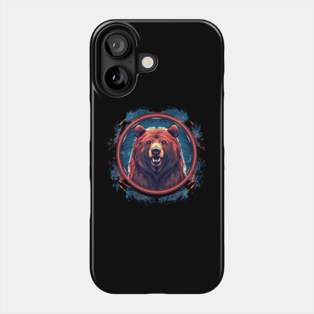 Grizzly Bear in Ornmament, Love Bears Phone Case by logiamerch
