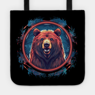 Grizzly Bear in Ornmament, Love Bears Tote