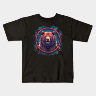 Grizzly Bear in Ornmament, Love Bears Kids T-Shirt