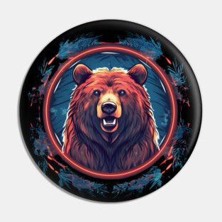 Grizzly Bear in Ornmament, Love Bears Pin