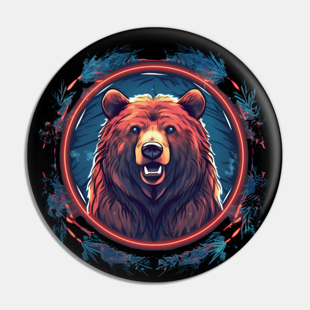 Grizzly Bear in Ornmament, Love Bears Pin by logiamerch