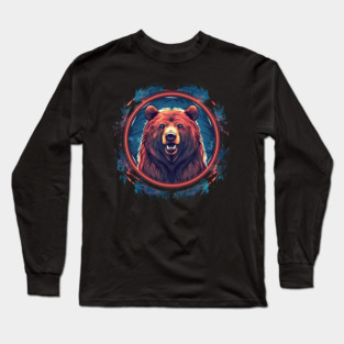 Grizzly Bear in Ornmament, Love Bears Long Sleeve T-Shirt