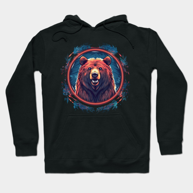 Grizzly Bear in Ornmament, Love Bears Hoodie by logiamerch