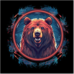 Grizzly Bear in Ornmament, Love Bears Posters and Art