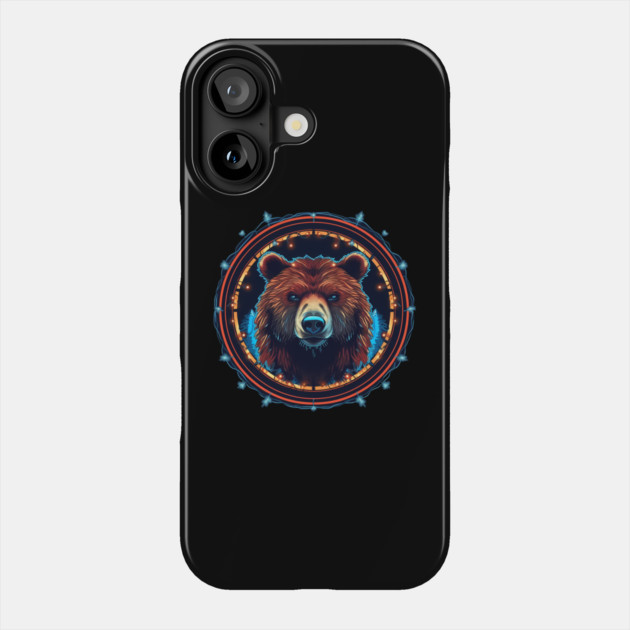 Grizzly Bear in Ornmament, Love Bears Phone Case by logiamerch