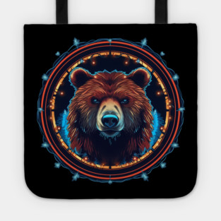 Grizzly Bear in Ornmament, Love Bears Tote