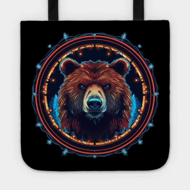 Grizzly Bear in Ornmament, Love Bears Tote by logiamerch