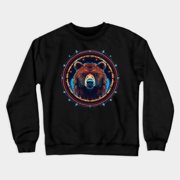 Grizzly Bear in Ornmament, Love Bears Crewneck Sweatshirt by logiamerch