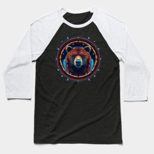 Grizzly Bear in Ornmament, Love Bears Baseball T-Shirt