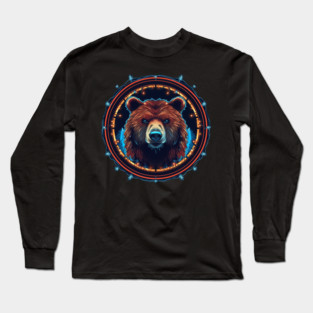Grizzly Bear in Ornmament, Love Bears Long Sleeve T-Shirt