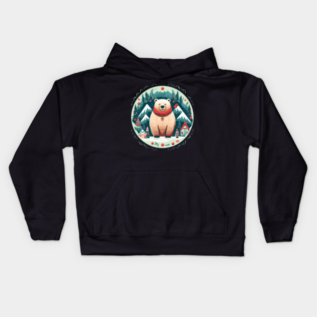 Grizzly Bear in Ornmament, Love Bears Kids Hoodie by logiamerch
