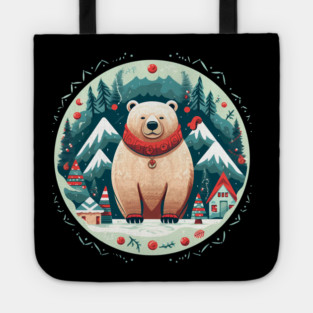 Grizzly Bear in Ornmament, Love Bears Tote