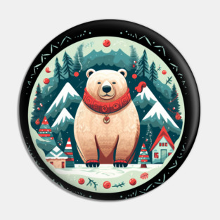 Grizzly Bear in Ornmament, Love Bears Pin