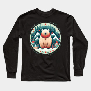 Grizzly Bear in Ornmament, Love Bears Long Sleeve T-Shirt