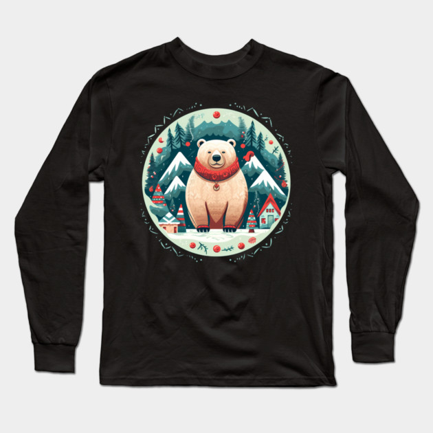 Grizzly Bear in Ornmament, Love Bears Long Sleeve T-Shirt by logiamerch