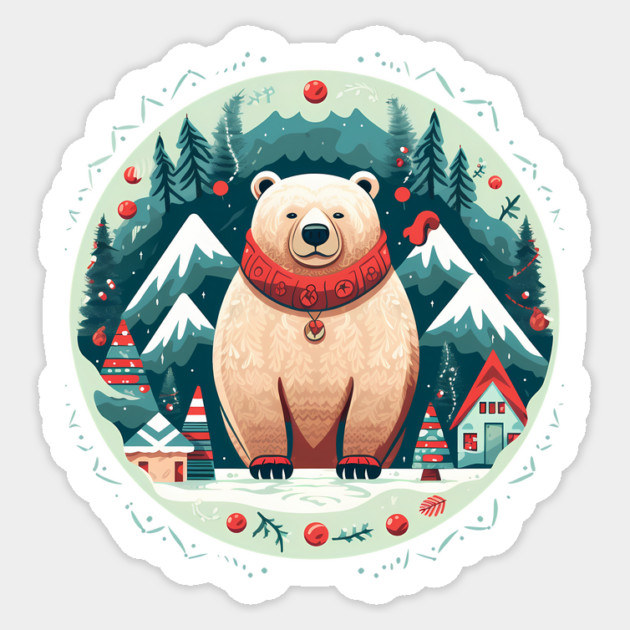 Grizzly Bear in Ornmament, Love Bears Sticker by logiamerch