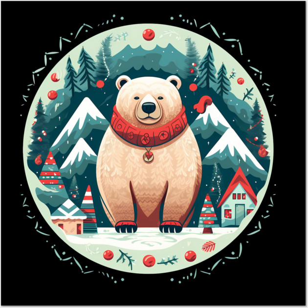 Grizzly Bear in Ornmament, Love Bears Wall Art by logiamerch