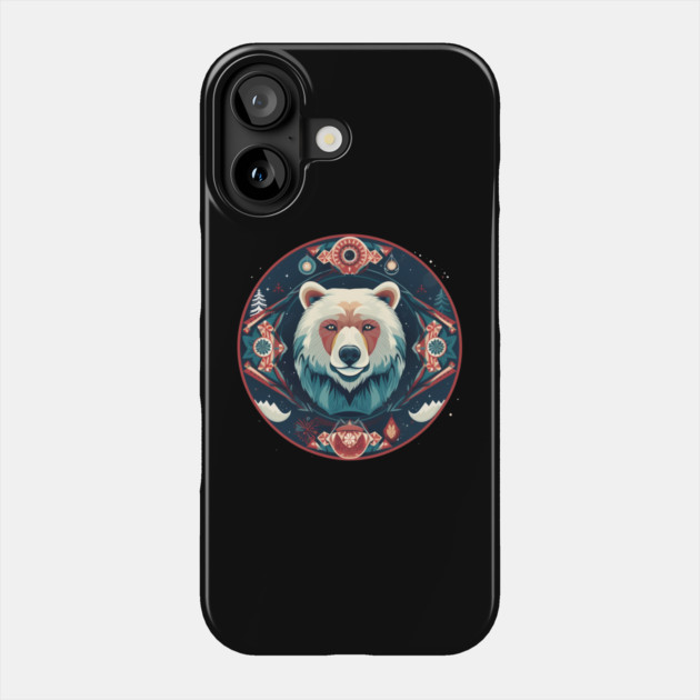 Grizzly Bear in Ornmament , Love Bears Phone Case by logiamerch