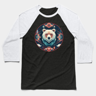 Grizzly Bear in Ornmament , Love Bears Baseball T-Shirt