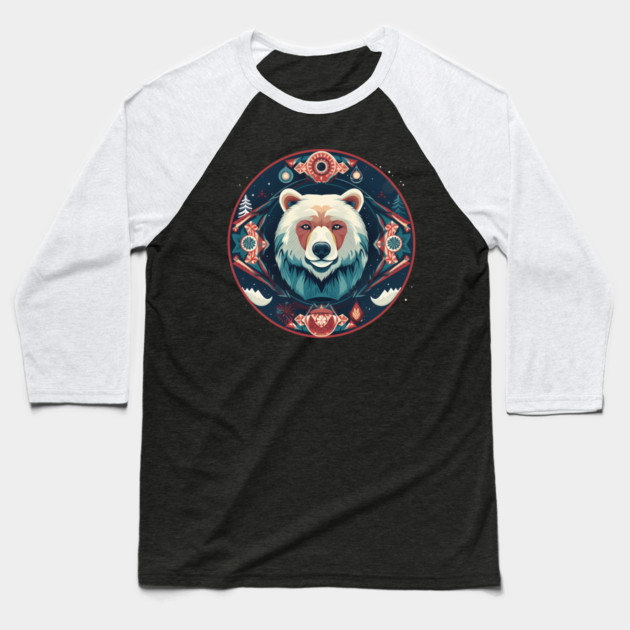 Grizzly Bear in Ornmament , Love Bears Baseball T-Shirt by logiamerch