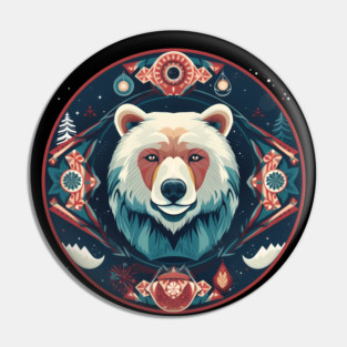Grizzly Bear in Ornmament , Love Bears Pin