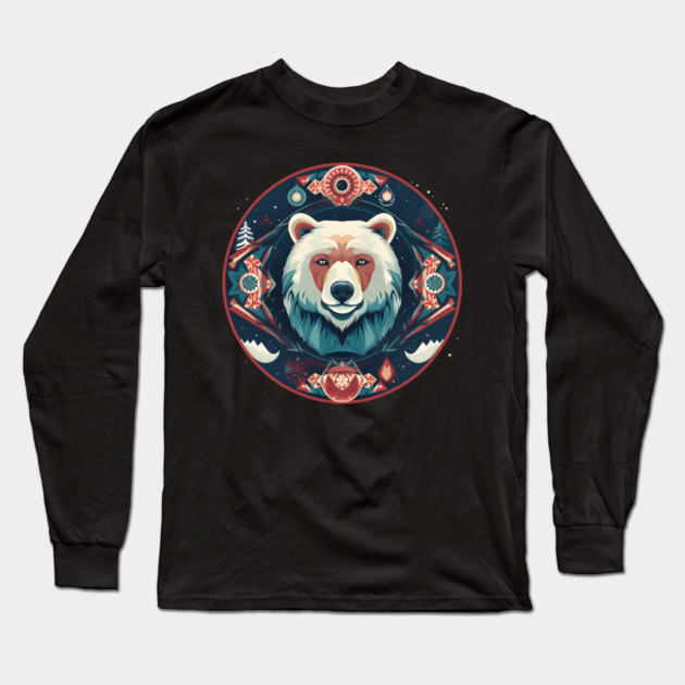 Grizzly Bear in Ornmament , Love Bears Long Sleeve T-Shirt by logiamerch