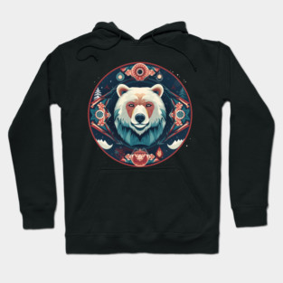 Grizzly Bear in Ornmament , Love Bears Hoodie