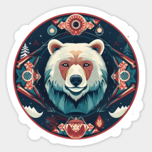 Grizzly Bear in Ornmament , Love Bears Magnet