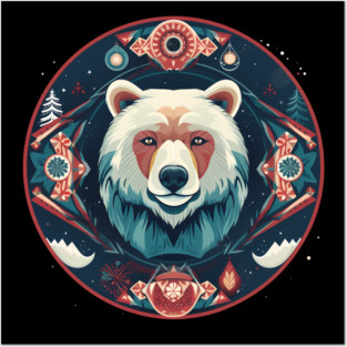 Grizzly Bear in Ornmament , Love Bears Posters and Art