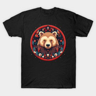 Grizzly Bear in Ornmament , Love Bears T-Shirt