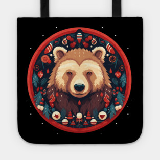 Grizzly Bear in Ornmament , Love Bears Tote
