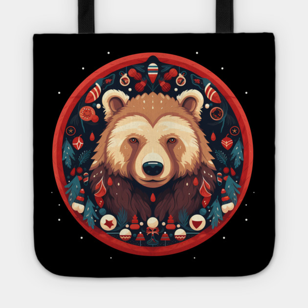 Grizzly Bear in Ornmament , Love Bears Tote by logiamerch