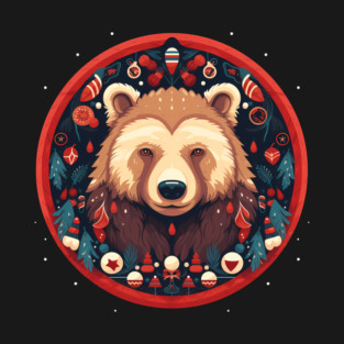 Grizzly Bear in Ornmament , Love Bears T-Shirt