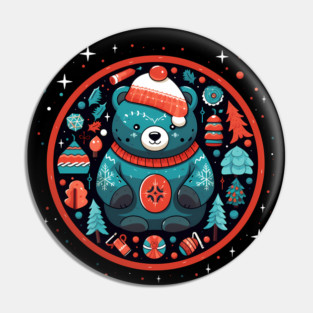 Grizzly Bear in Ornmament , Love Bears Pin