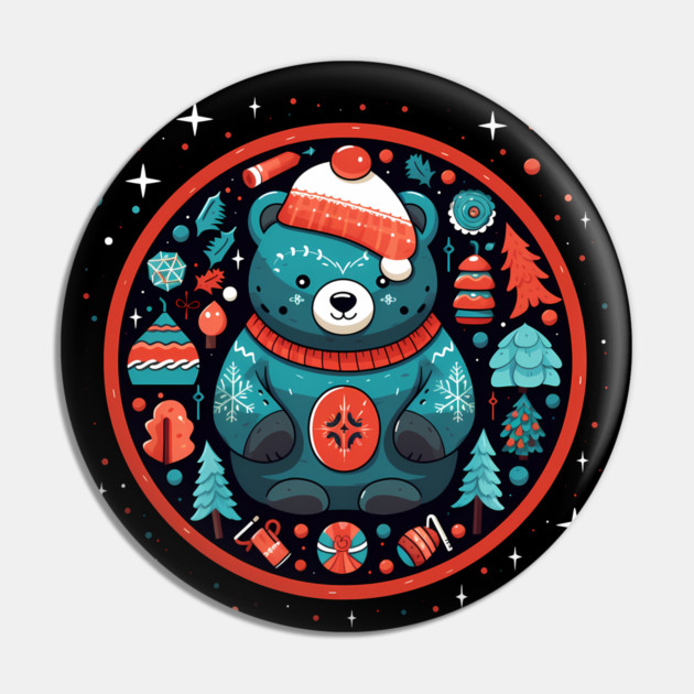 Grizzly Bear in Ornmament , Love Bears Pin by logiamerch