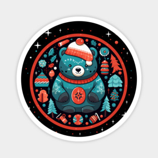 Grizzly Bear in Ornmament , Love Bears Magnet