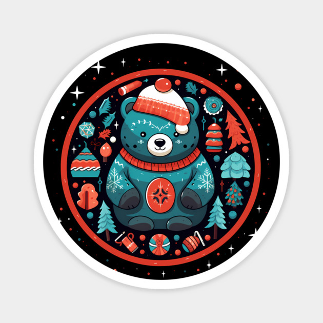 Grizzly Bear in Ornmament , Love Bears Magnet by logiamerch