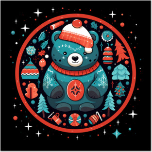 Grizzly Bear in Ornmament , Love Bears Posters and Art