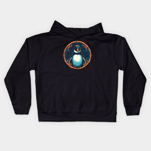 Penguin in Ornament , Love Penguins Kids Hoodie by logiamerch