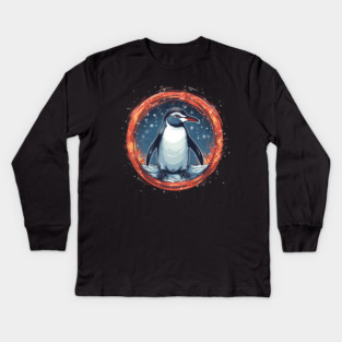 Penguin in Ornmament , Love Penguins Kids Long Sleeve T-Shirt