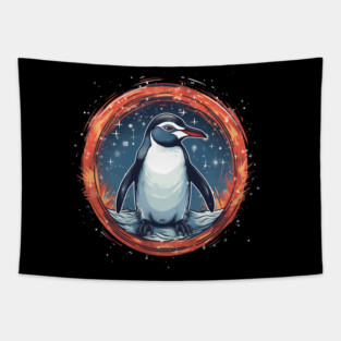 Penguin in Ornmament , Love Penguins Tapestry