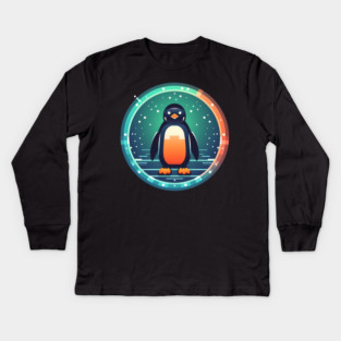 Penguin in Ornmament , Love Penguins Kids Long Sleeve T-Shirt