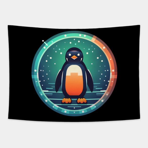 Penguin in Ornmament , Love Penguins Tapestry by logiamerch