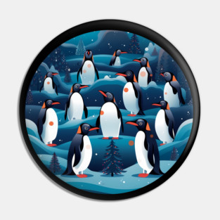 Penguin in Ornmament , Love Penguins Pin