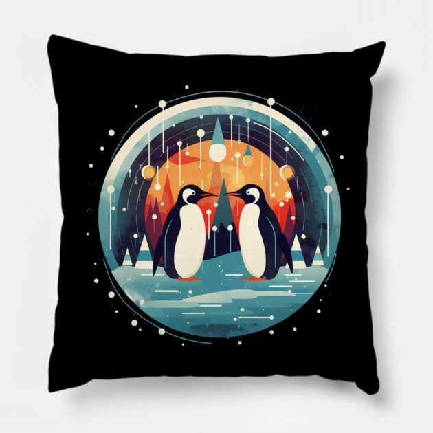 Penguin in Ornmament , Love Penguins Pillow by logiamerch