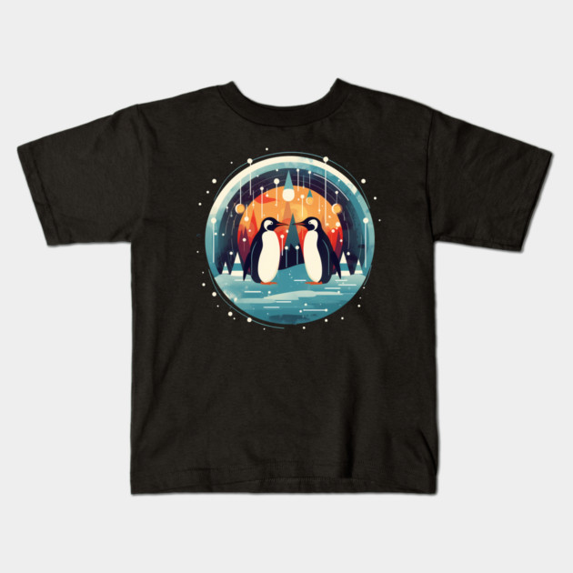 Penguin in Ornmament , Love Penguins Kids T-Shirt by logiamerch