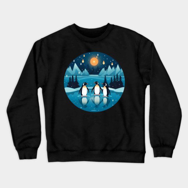 Penguin in Ornmament, Love Penguins Crewneck Sweatshirt by logiamerch